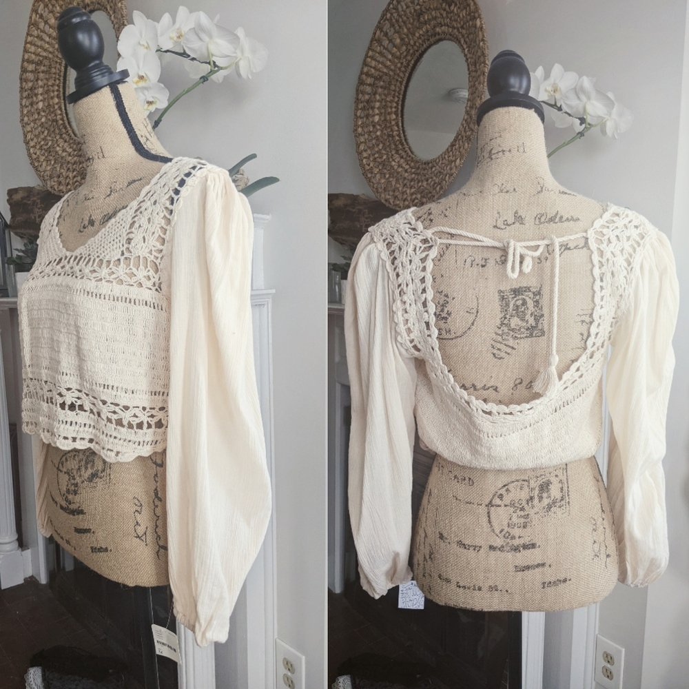 Free People Cynthia Crochet Top